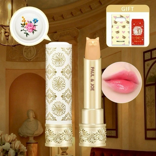 奢光金潤色護唇膏贈貓咪提把袋 自然粉