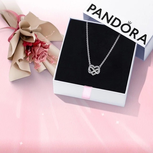 【Pandora】無限璀璨愛意短項鏈+花束